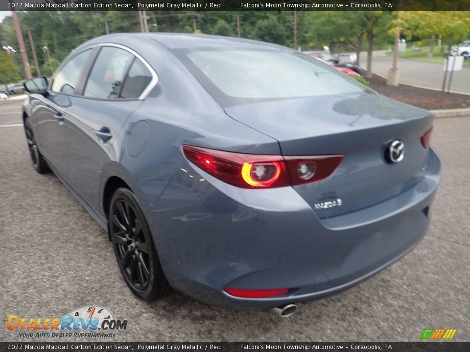 2022 Mazda Mazda3 Carbon Edition Sedan Polymetal Gray Metallic / Red Photo #4