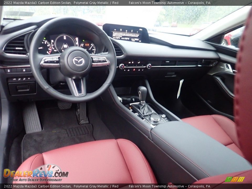 Red Interior - 2022 Mazda Mazda3 Carbon Edition Sedan Photo #12