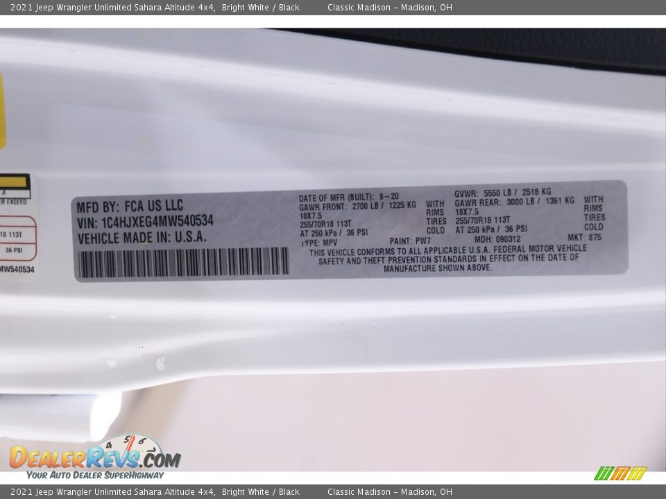 2021 Jeep Wrangler Unlimited Sahara Altitude 4x4 Bright White / Black Photo #24