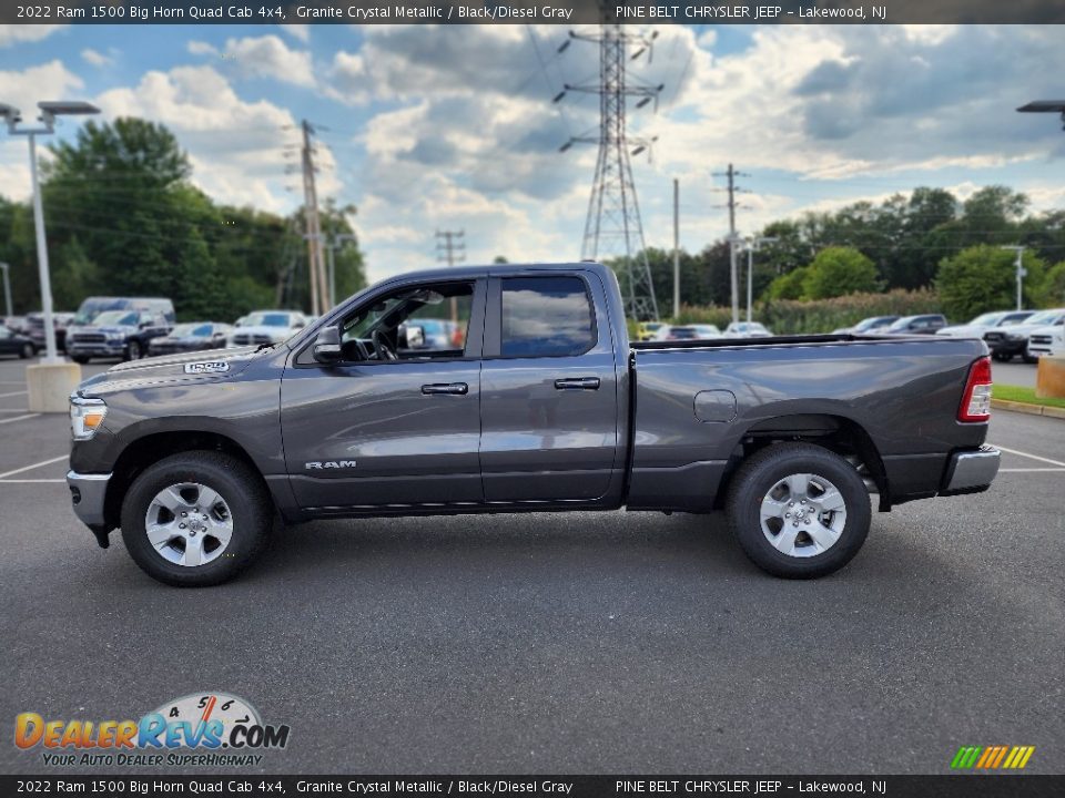 2022 Ram 1500 Big Horn Quad Cab 4x4 Granite Crystal Metallic / Black/Diesel Gray Photo #3