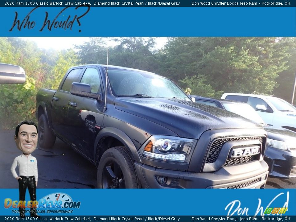 2020 Ram 1500 Classic Warlock Crew Cab 4x4 Diamond Black Crystal Pearl / Black/Diesel Gray Photo #1