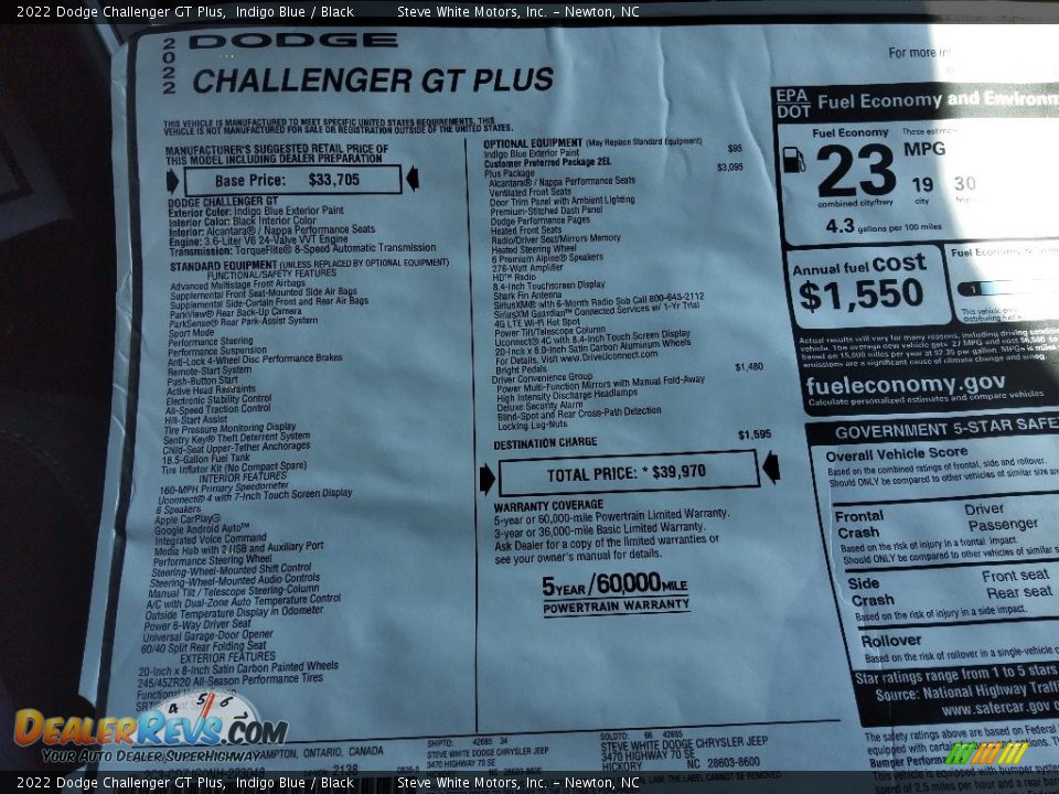 2022 Dodge Challenger GT Plus Indigo Blue / Black Photo #26