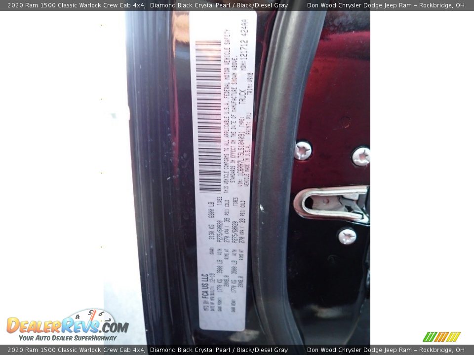 2020 Ram 1500 Classic Warlock Crew Cab 4x4 Diamond Black Crystal Pearl / Black/Diesel Gray Photo #21