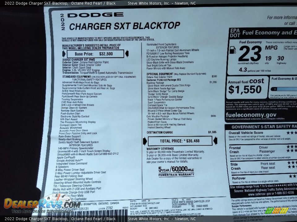 2022 Dodge Charger SXT Blacktop Octane Red Pearl / Black Photo #27