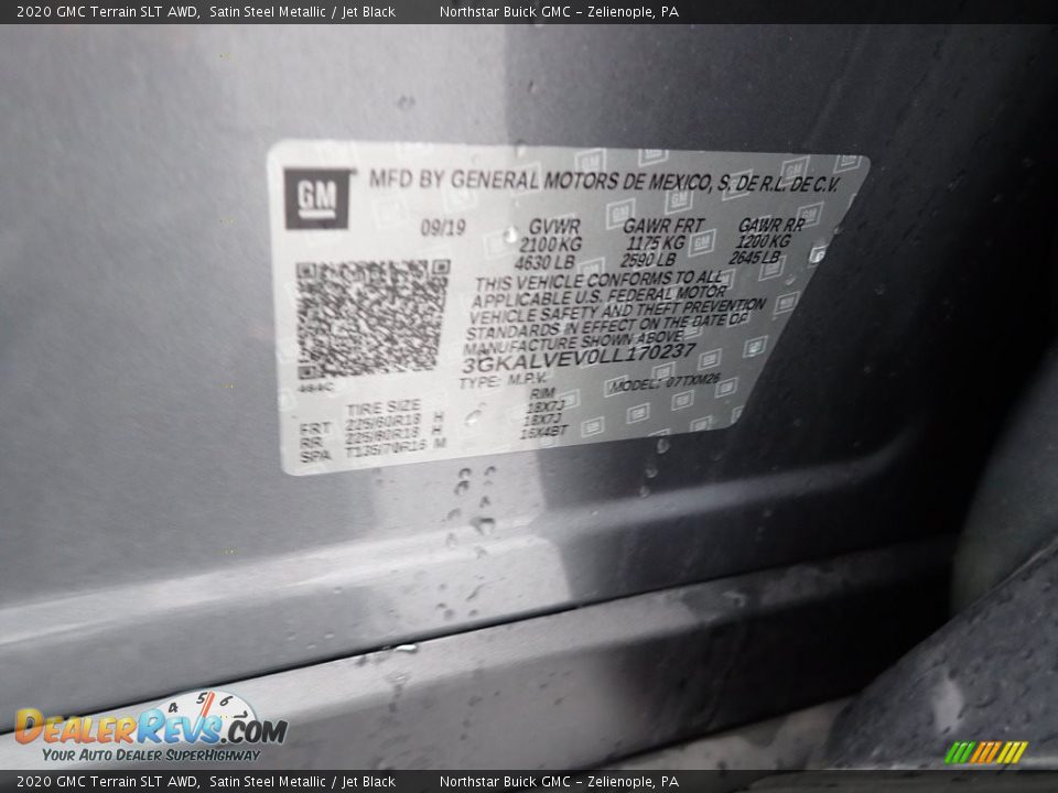 2020 GMC Terrain SLT AWD Satin Steel Metallic / Jet Black Photo #30