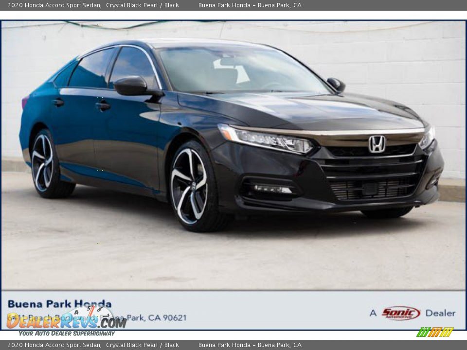 2020 Honda Accord Sport Sedan Crystal Black Pearl / Black Photo #1