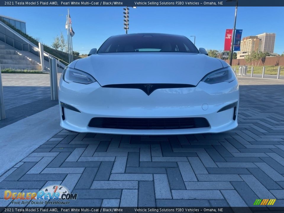 2021 Tesla Model S Plaid AWD Pearl White Multi-Coat / Black/White Photo #4
