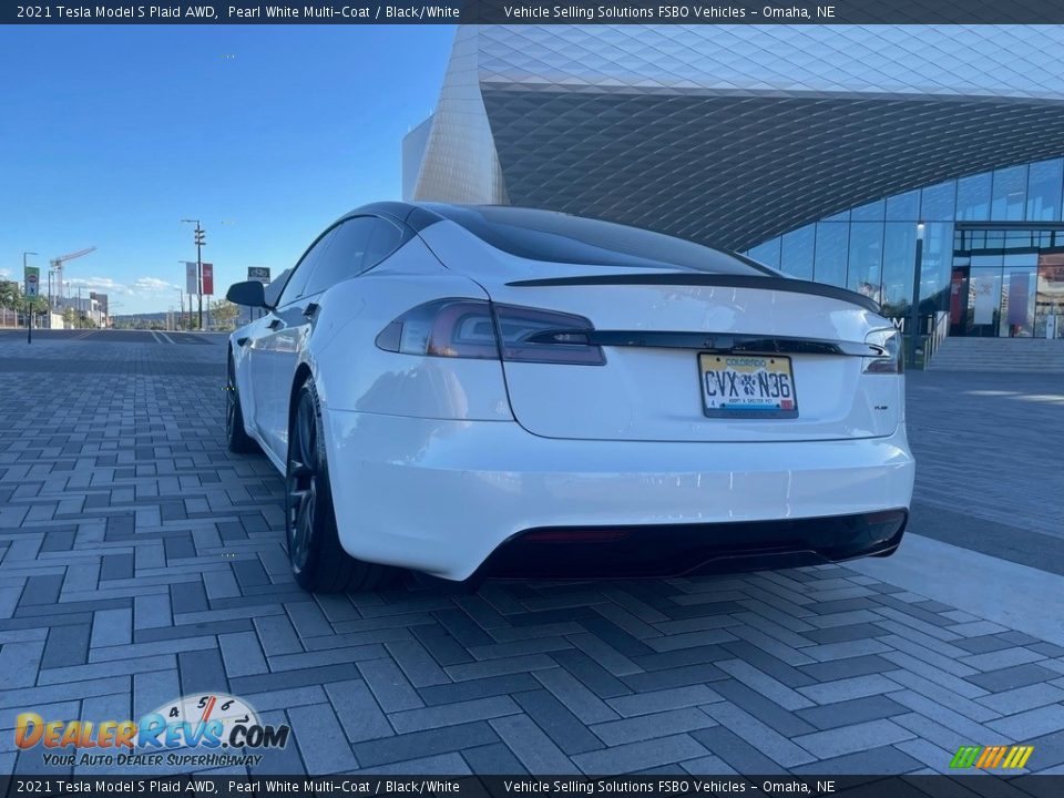 2021 Tesla Model S Plaid AWD Pearl White Multi-Coat / Black/White Photo #8