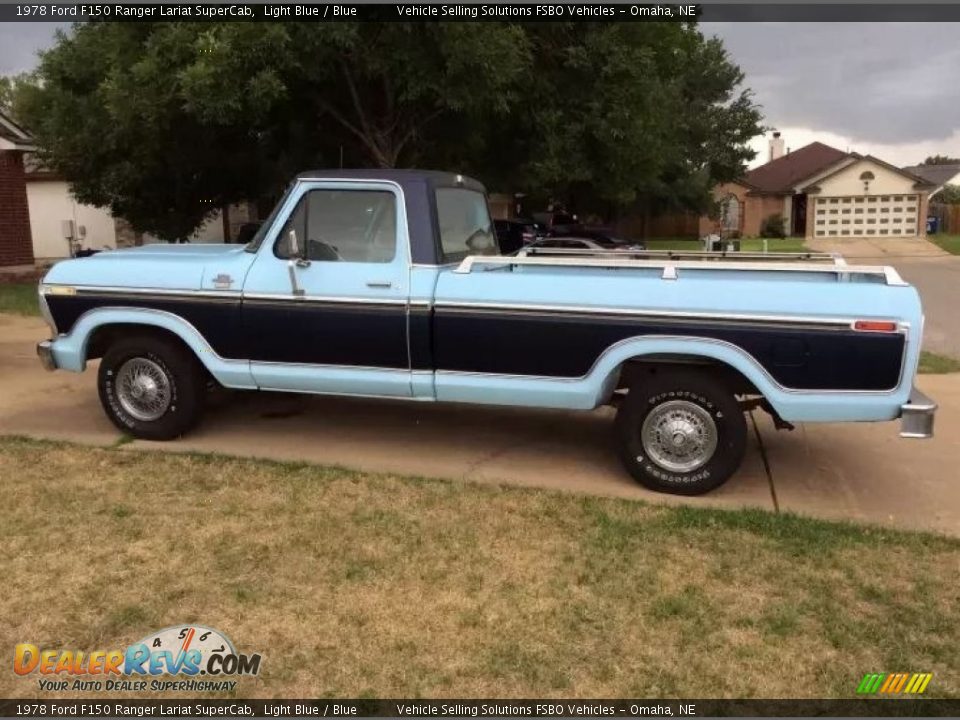 Light Blue 1978 Ford F150 Ranger Lariat SuperCab Photo #2