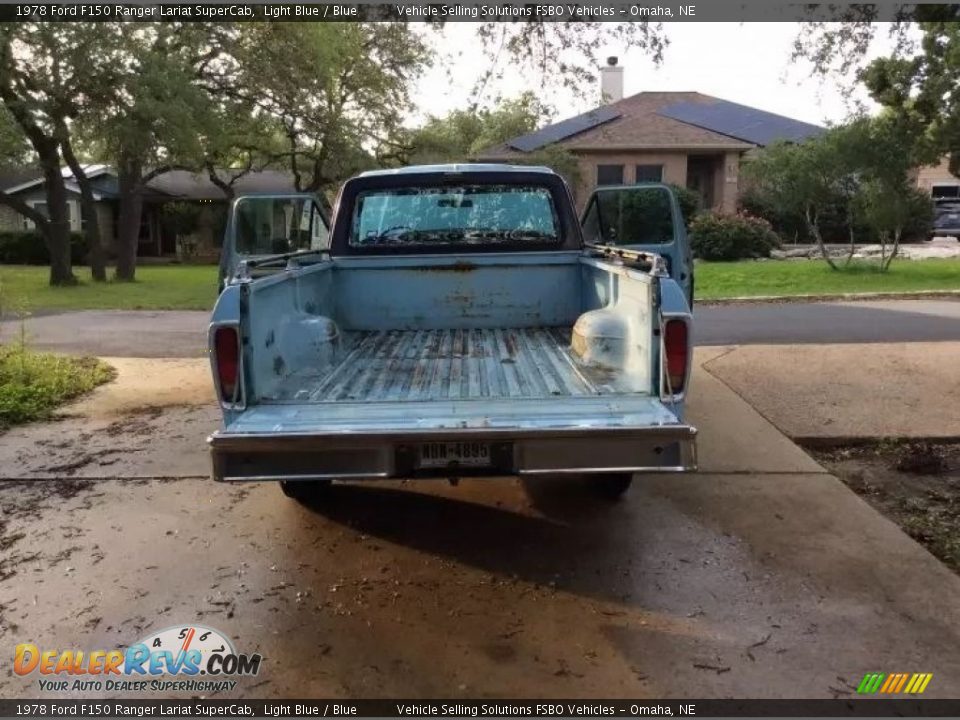 1978 Ford F150 Ranger Lariat SuperCab Light Blue / Blue Photo #6