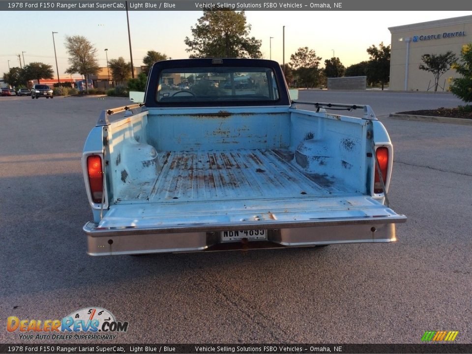 1978 Ford F150 Ranger Lariat SuperCab Light Blue / Blue Photo #7