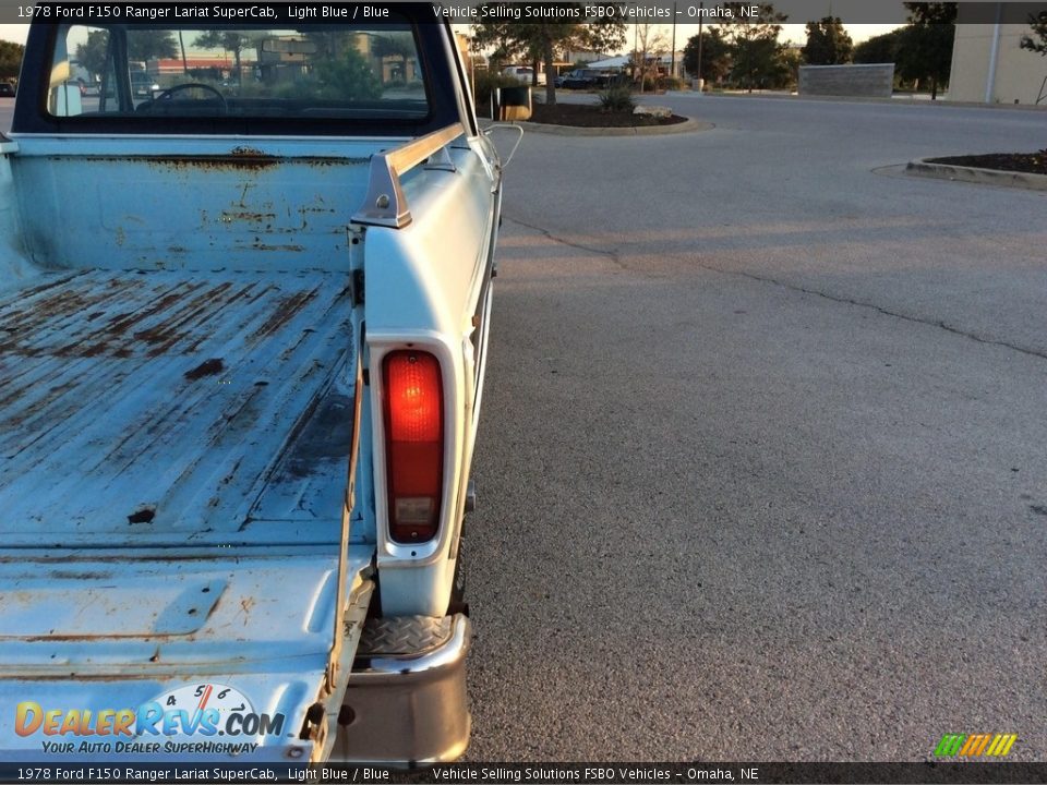 1978 Ford F150 Ranger Lariat SuperCab Light Blue / Blue Photo #8