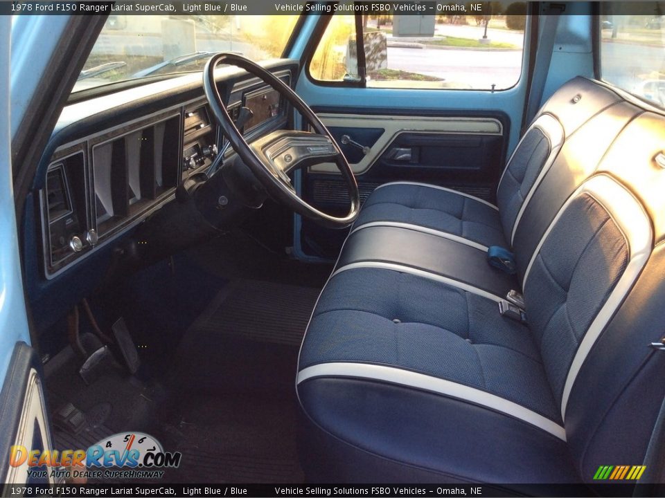 Blue Interior - 1978 Ford F150 Ranger Lariat SuperCab Photo #9