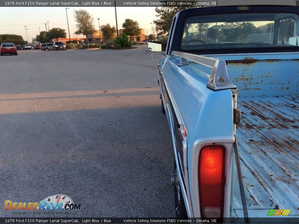 1978 Ford F150 Ranger Lariat SuperCab Light Blue / Blue Photo #15