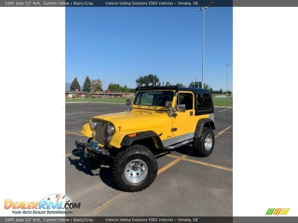 1985 Jeep CJ7 4x4 Custom Yellow / Black/Gray Photo #1