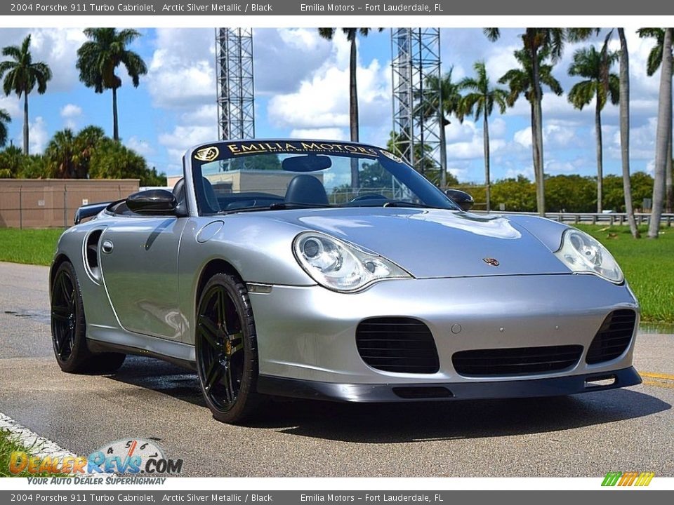 Arctic Silver Metallic 2004 Porsche 911 Turbo Cabriolet Photo #2