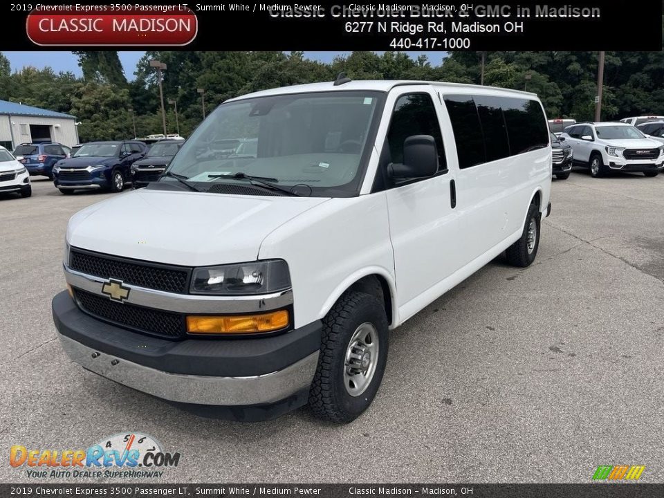 2019 Chevrolet Express 3500 Passenger LT Summit White / Medium Pewter Photo #1