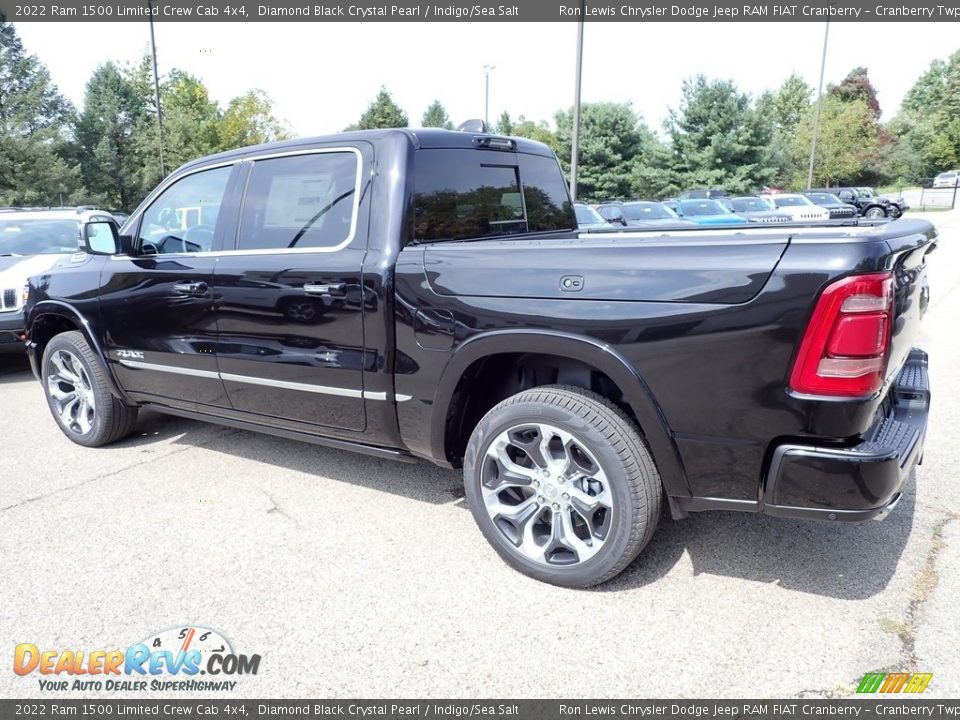 2022 Ram 1500 Limited Crew Cab 4x4 Diamond Black Crystal Pearl / Indigo/Sea Salt Photo #3