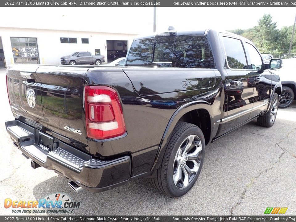 2022 Ram 1500 Limited Crew Cab 4x4 Diamond Black Crystal Pearl / Indigo/Sea Salt Photo #5