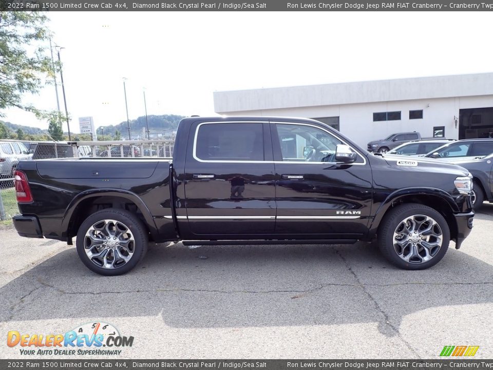 2022 Ram 1500 Limited Crew Cab 4x4 Diamond Black Crystal Pearl / Indigo/Sea Salt Photo #6