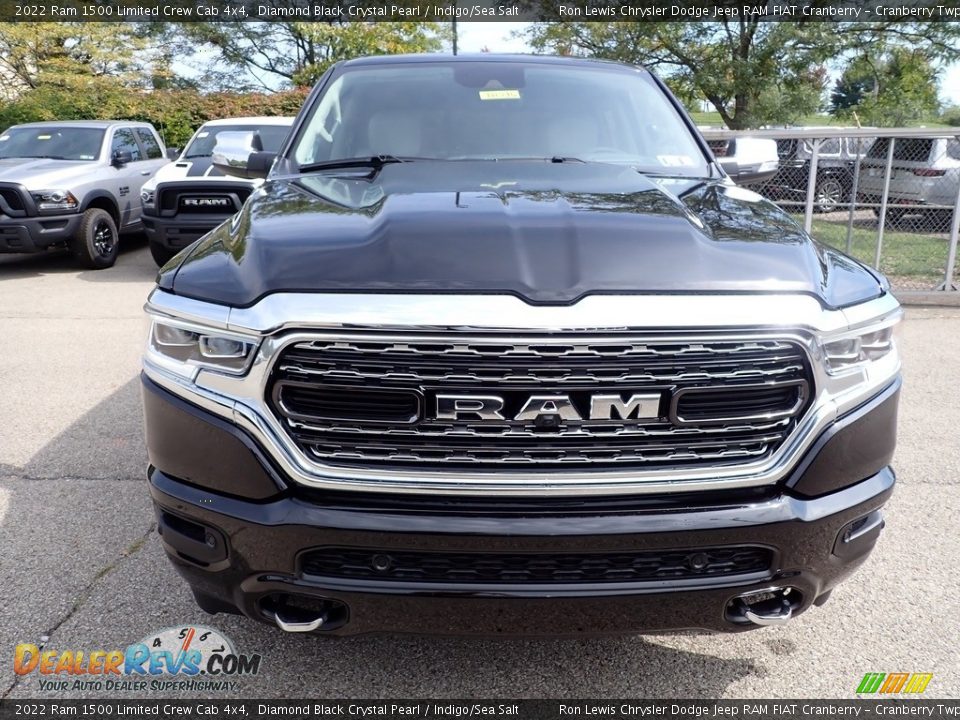 2022 Ram 1500 Limited Crew Cab 4x4 Diamond Black Crystal Pearl / Indigo/Sea Salt Photo #8