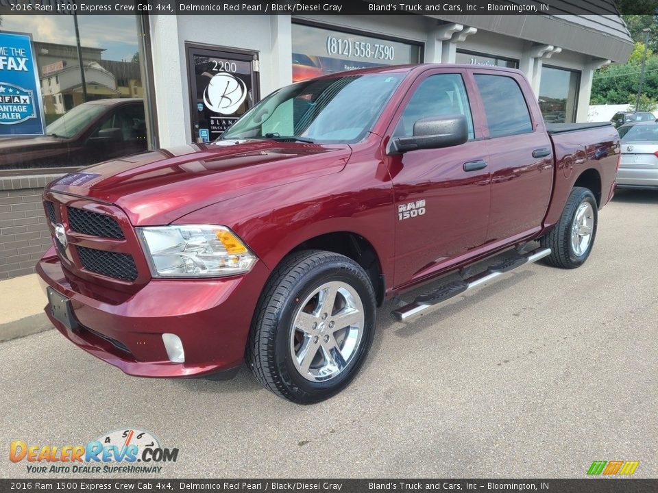 2016 Ram 1500 Express Crew Cab 4x4 Delmonico Red Pearl / Black/Diesel Gray Photo #2