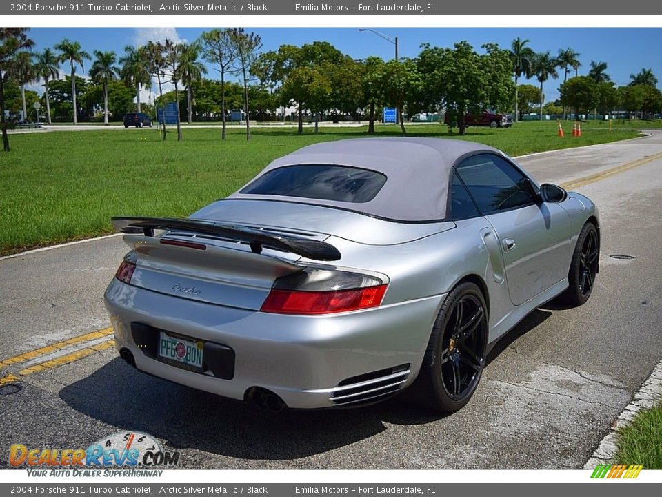 2004 Porsche 911 Turbo Cabriolet Arctic Silver Metallic / Black Photo #64