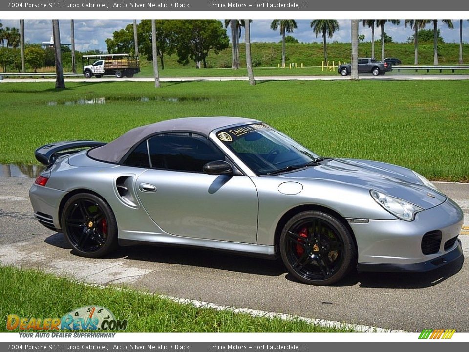 2004 Porsche 911 Turbo Cabriolet Arctic Silver Metallic / Black Photo #71