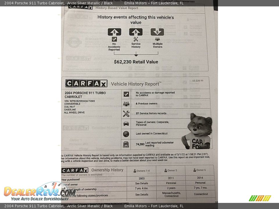 Dealer Info of 2004 Porsche 911 Turbo Cabriolet Photo #78