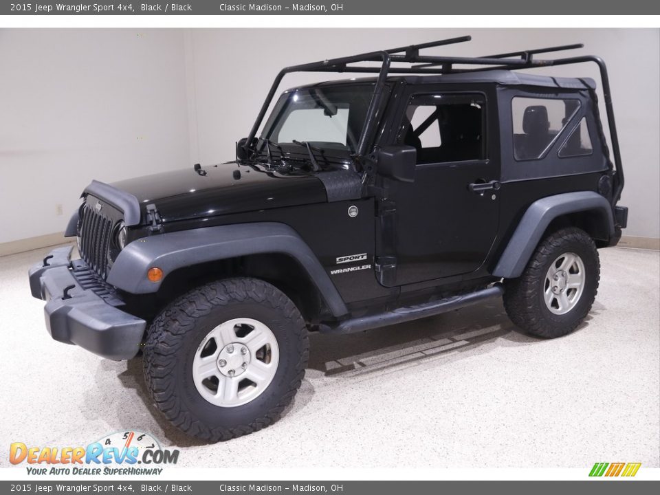 2015 Jeep Wrangler Sport 4x4 Black / Black Photo #3