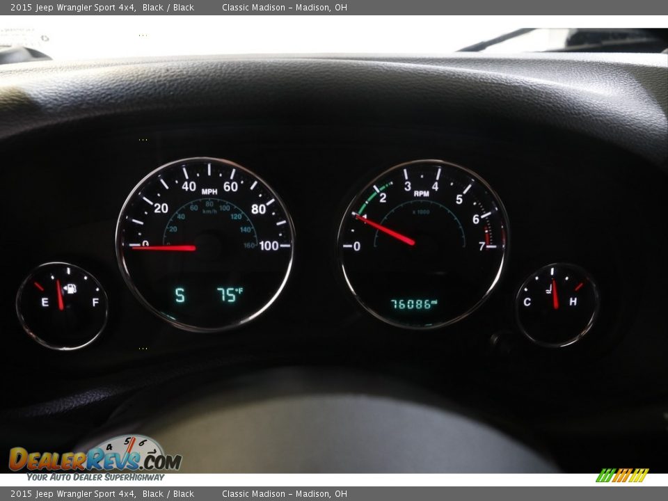 2015 Jeep Wrangler Sport 4x4 Black / Black Photo #9