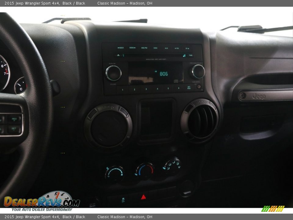 2015 Jeep Wrangler Sport 4x4 Black / Black Photo #10