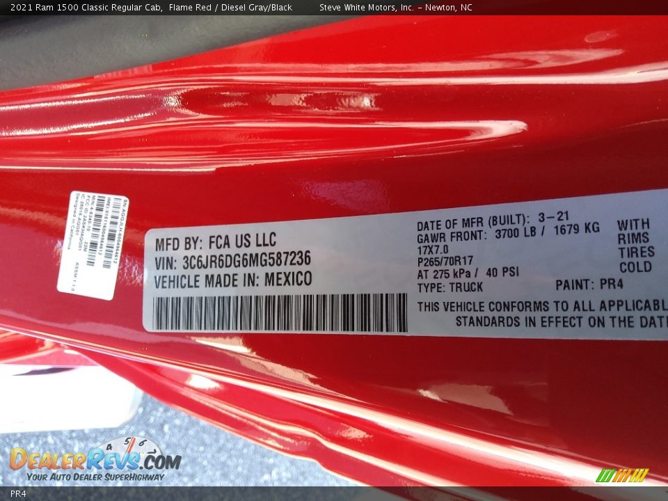 Ram Color Code PR4 Flame Red