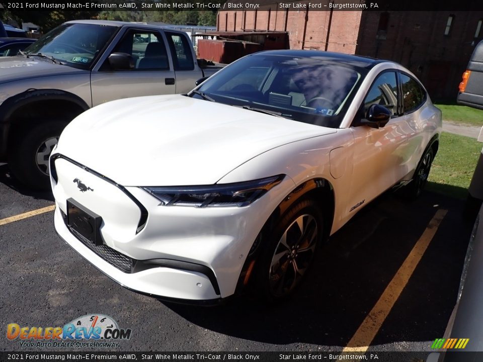 2021 Ford Mustang Mach-E Premium eAWD Star White Metallic Tri-Coat / Black Onyx Photo #1