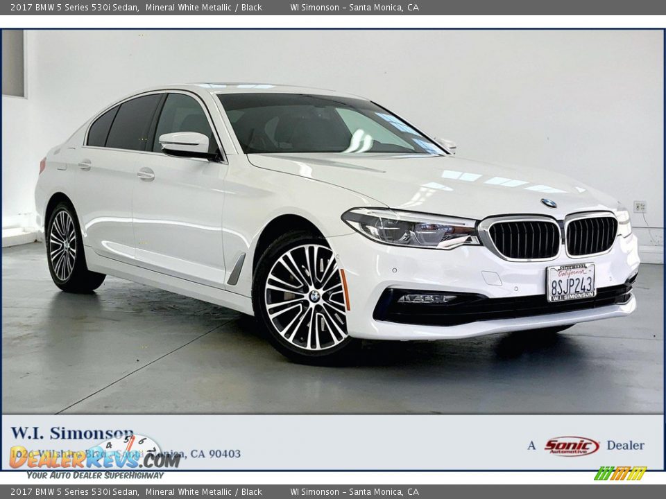 2017 BMW 5 Series 530i Sedan Mineral White Metallic / Black Photo #1