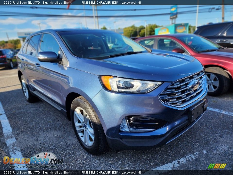 2019 Ford Edge SEL AWD Blue Metallic / Ebony Photo #3