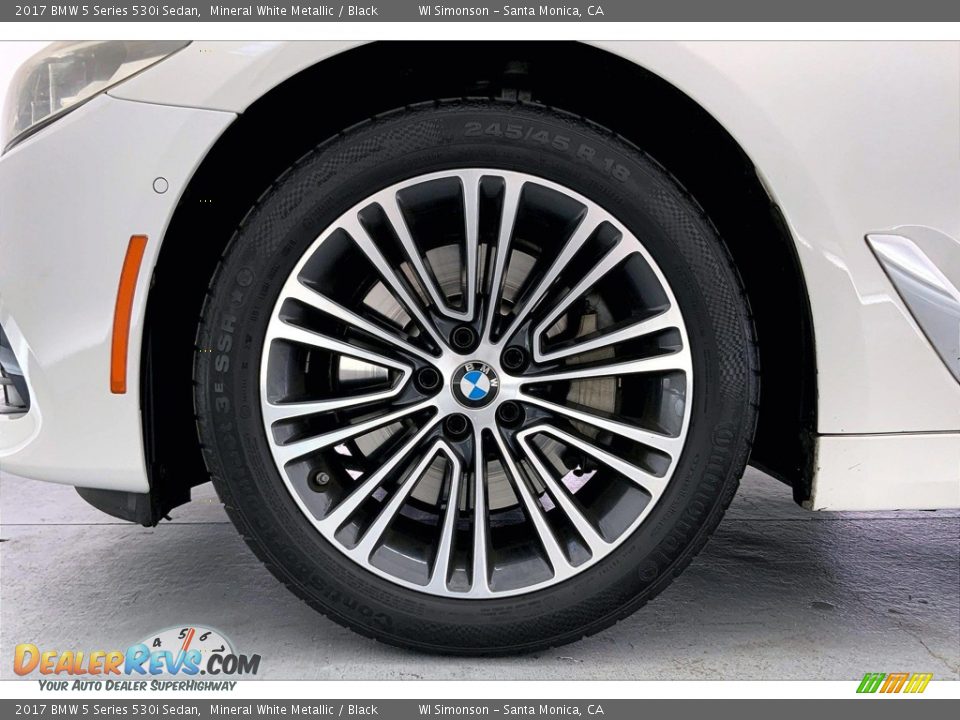 2017 BMW 5 Series 530i Sedan Mineral White Metallic / Black Photo #8
