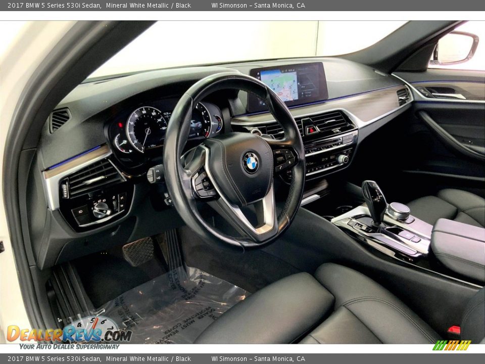 2017 BMW 5 Series 530i Sedan Mineral White Metallic / Black Photo #14