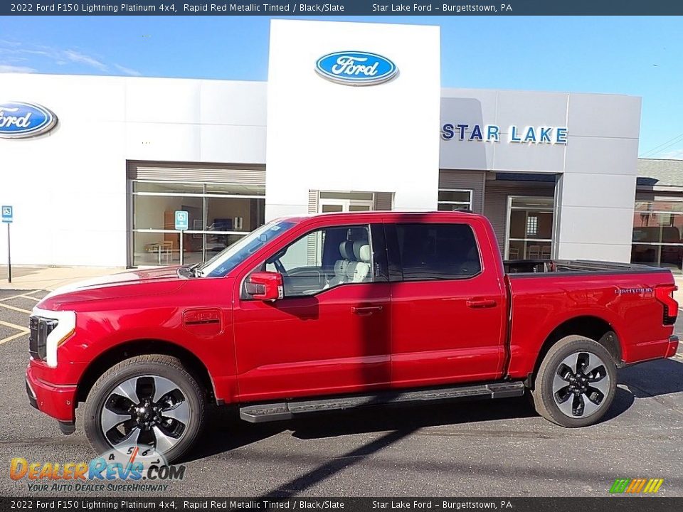 2022 Ford F150 Lightning Platinum 4x4 Rapid Red Metallic Tinted / Black/Slate Photo #1