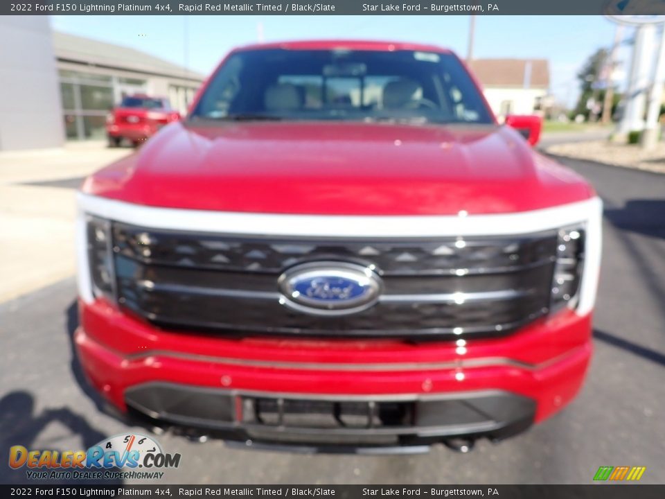 2022 Ford F150 Lightning Platinum 4x4 Rapid Red Metallic Tinted / Black/Slate Photo #2