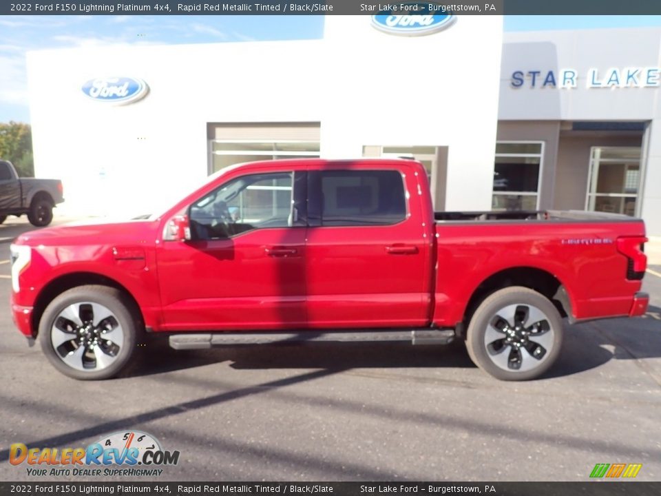 2022 Ford F150 Lightning Platinum 4x4 Rapid Red Metallic Tinted / Black/Slate Photo #4