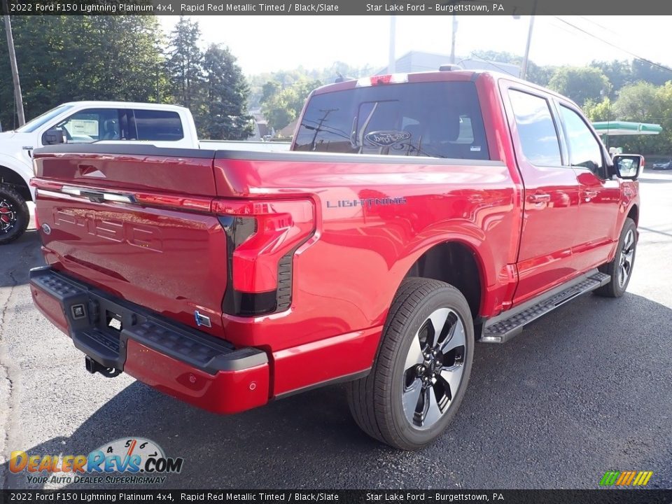 2022 Ford F150 Lightning Platinum 4x4 Rapid Red Metallic Tinted / Black/Slate Photo #6