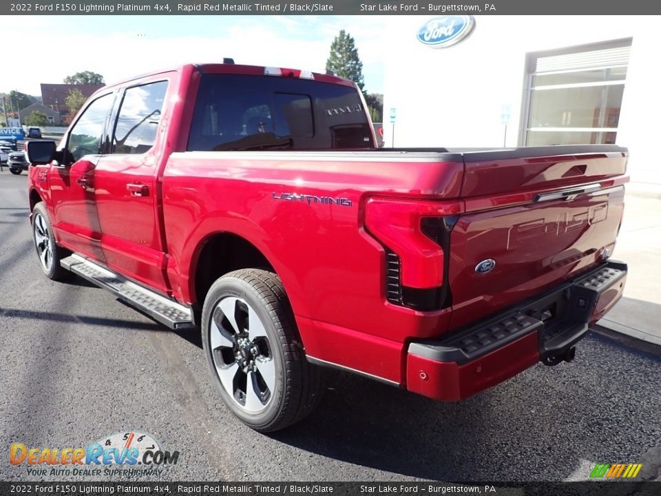 2022 Ford F150 Lightning Platinum 4x4 Rapid Red Metallic Tinted / Black/Slate Photo #7