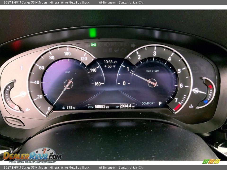2017 BMW 5 Series 530i Sedan Mineral White Metallic / Black Photo #23