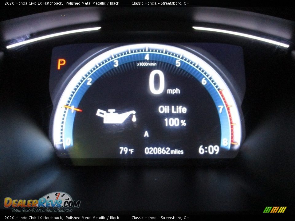 2020 Honda Civic LX Hatchback Polished Metal Metallic / Black Photo #32