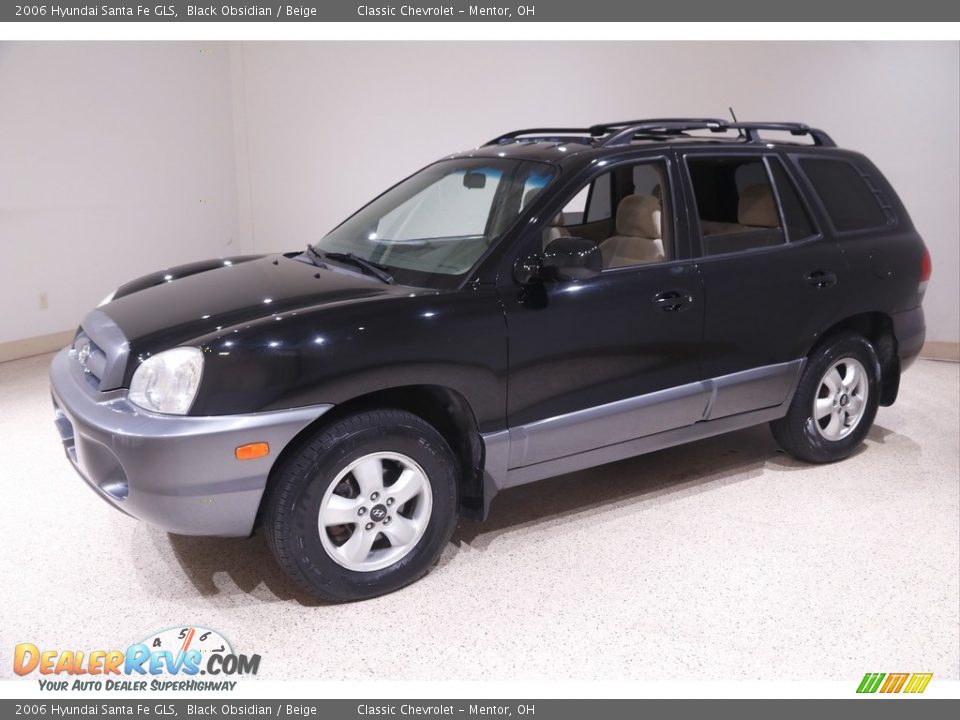 2006 Hyundai Santa Fe GLS Black Obsidian / Beige Photo #3