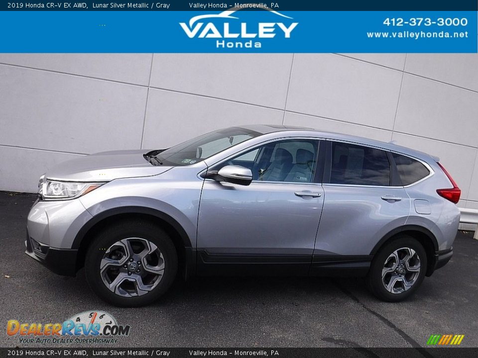2019 Honda CR-V EX AWD Lunar Silver Metallic / Gray Photo #2
