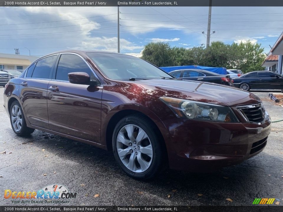 2008 Honda Accord EX-L Sedan Basque Red Pearl / Ivory Photo #6