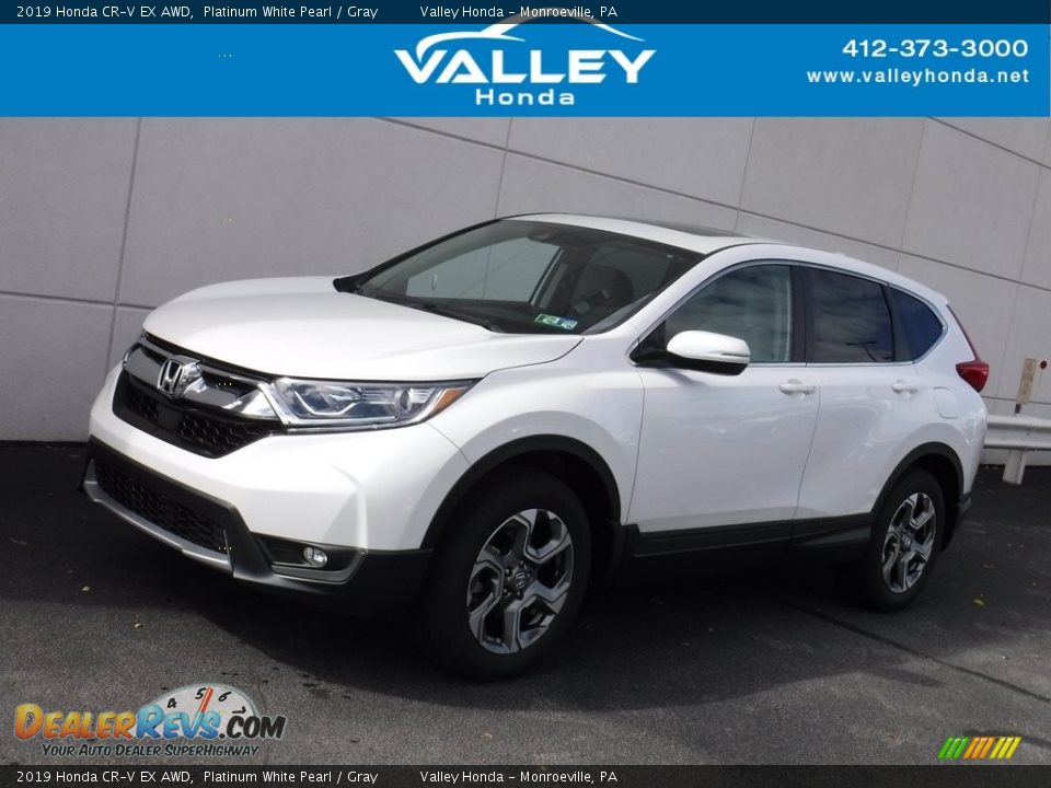 2019 Honda CR-V EX AWD Platinum White Pearl / Gray Photo #1