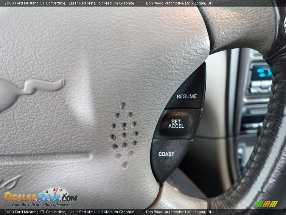 2000 Ford Mustang GT Convertible Laser Red Metallic / Medium Graphite Photo #13